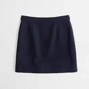 J. Crew Navy Wool Mini Skirt